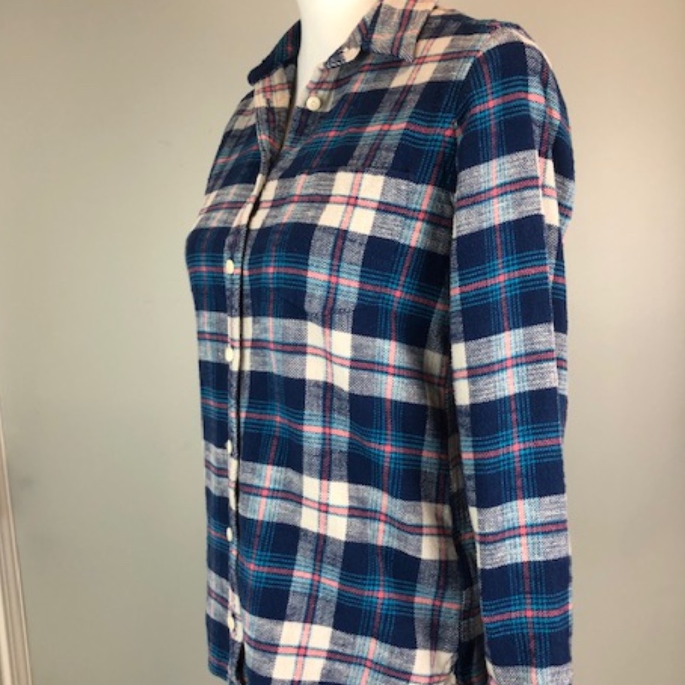 J.Crew Vintage 90s Blue  Plaid Sz 2 - Picture 3 of 10